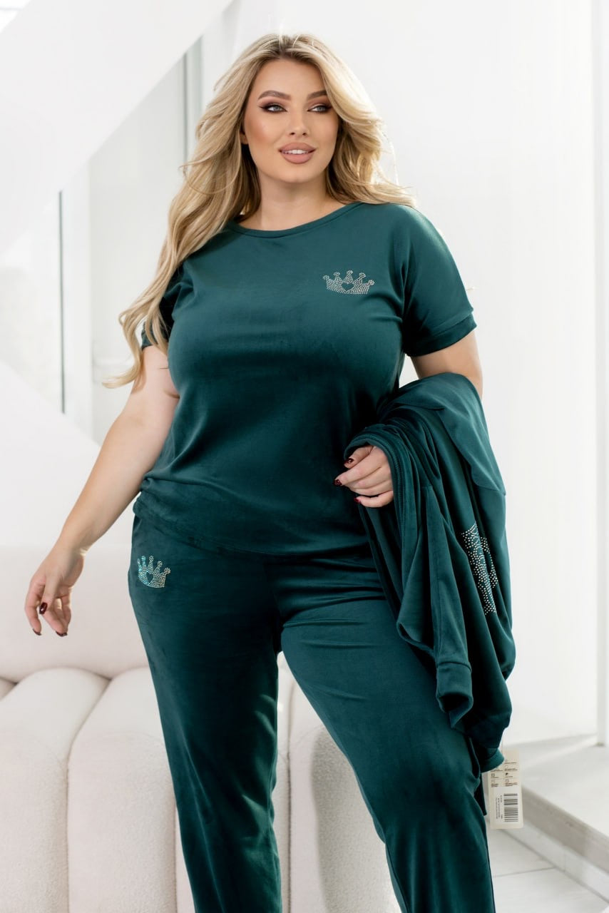 Невероятно мягкий велюровый комплект — ощущение роскоши в размерах 2XL–11XL