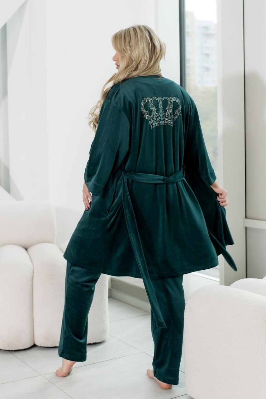 Невероятно мягкий велюровый комплект — ощущение роскоши в размерах 2XL–11XL
